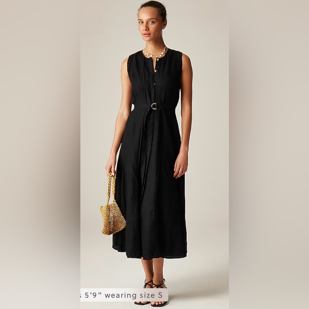 J.Crew Seamed linen dress with removable belt